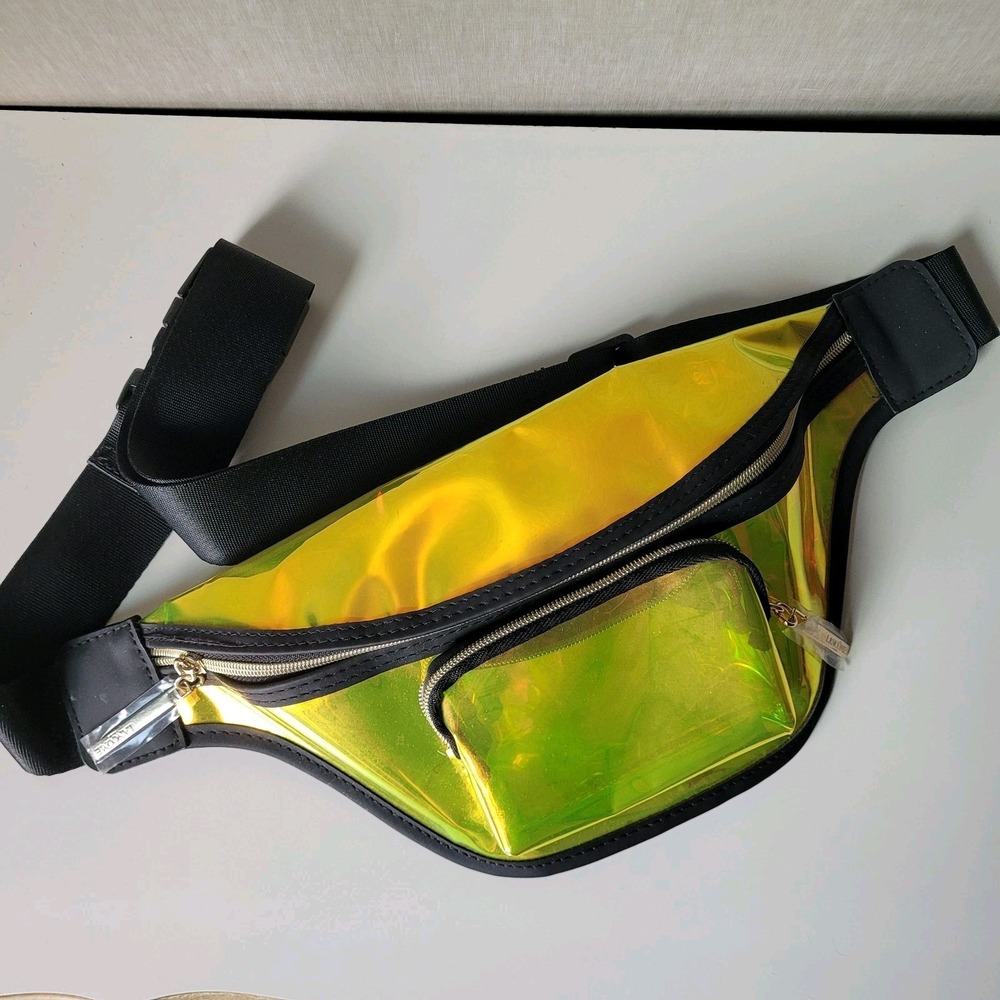 Lancôme Iridescent Holographic Fanny Pack | Neon Yellow Limited Edition Festival